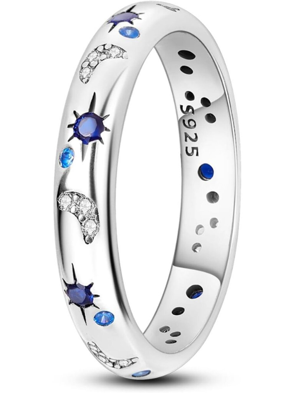 Women's 925 Sterling Silver Ring Eternity Gorgeous Stackable Ring